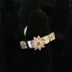 Rhinestone Faux Diamond Cocktail Ring 11